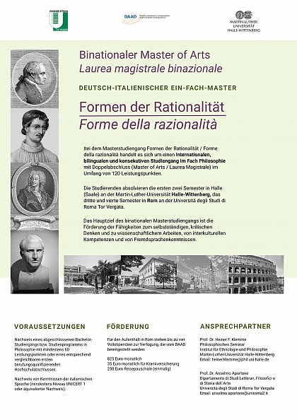 Master Formen der Rationalität / Forme della rationalitá